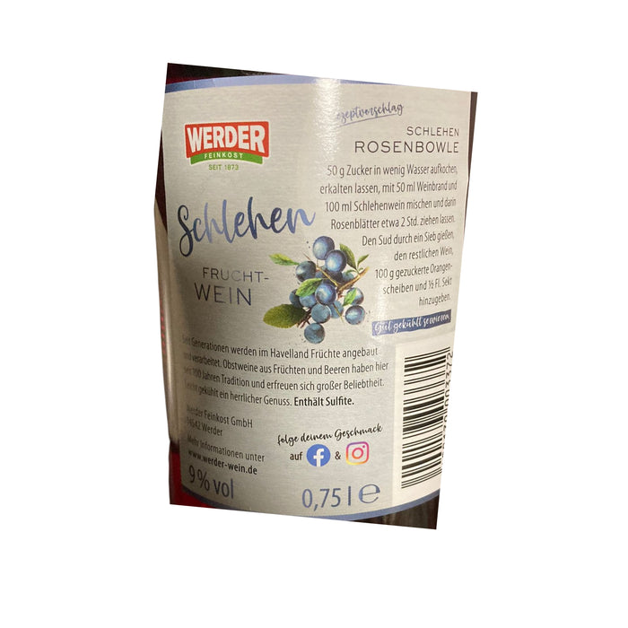 Werder Schlehen Fruchtwein 0,75l
