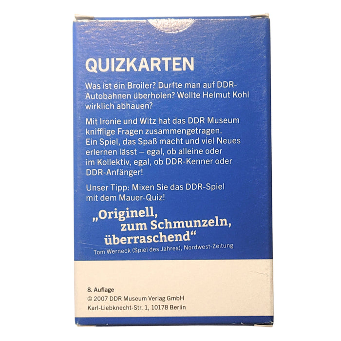 Das DDR Spiel - Quizkarten mit 162 Fragen und Antworten