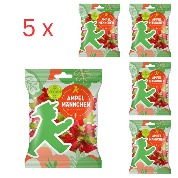 Ampelmann Fruchtgummi Tütchen, 5x 20g