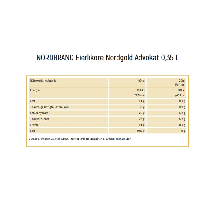 Nordgold Advokat Eierlikör, 0,35 l