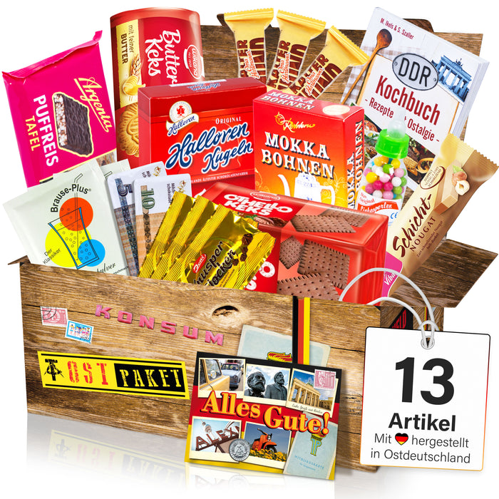 Geschenkbox Ostpaket "DDR SÜSSIGKEITEN BOX L"