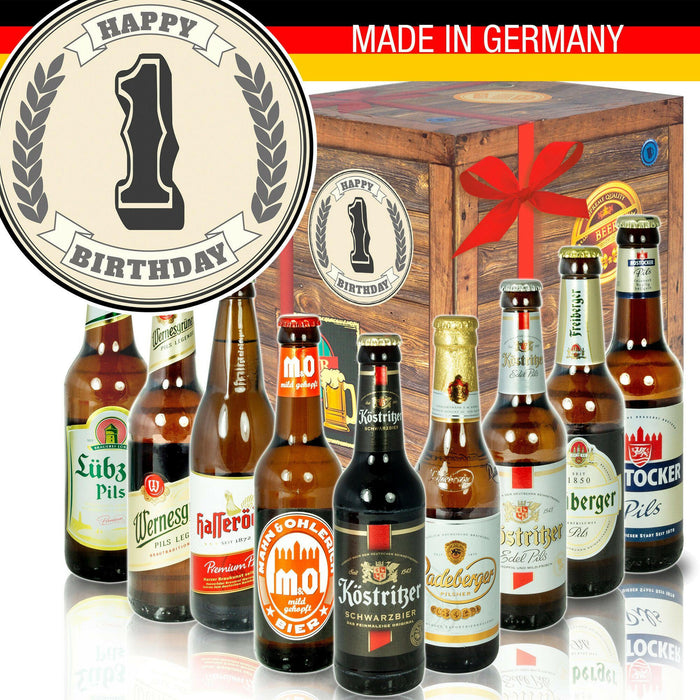 1 Zahl - Geschenkbox "Ostbiere" 9er Set - Ossiladen I Ostprodukte Versand