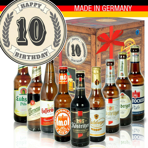 10 Zahl - Geschenkbox "Ostbiere" 9er Set - Ossiladen I Ostprodukte Versand