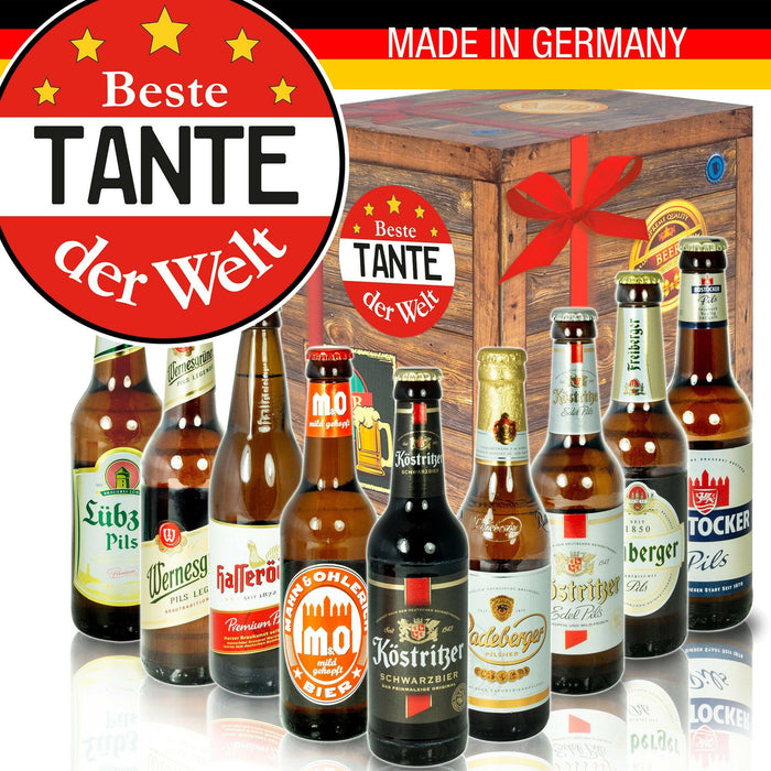 Beste Tante - Geschenkbox "Ostbiere" 9er Set - Ossiladen I Ostprodukte Versand