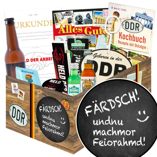 Färdsch! Und nu machmor Feiorahmd - Geschenkset Ostpaket "Männer Box" - Ossiladen I Ostprodukte Versand