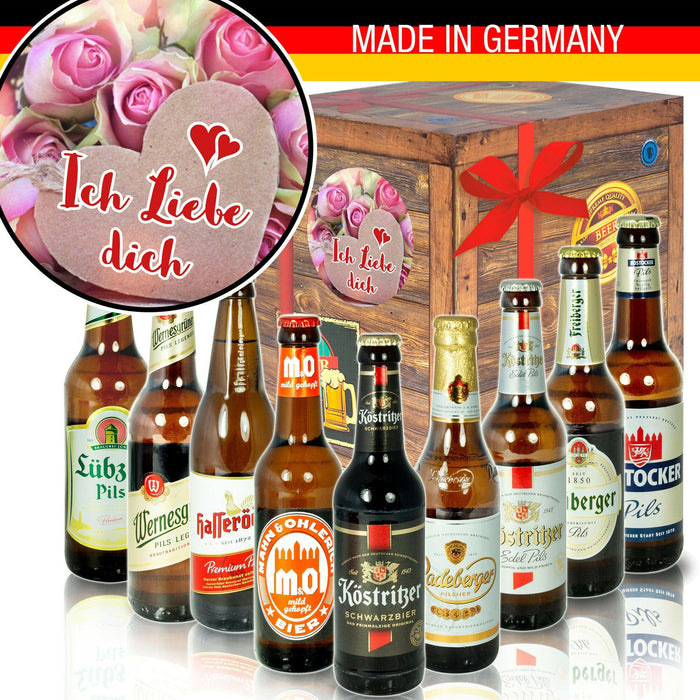 Ich Miebe dich - Geschenkbox "Ostbiere" 9er Set - Ossiladen I Ostprodukte Versand