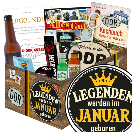 Legenden werden im Januar geboren - Geschenkset Ostpaket "Männer Box" - Ossiladen I Ostprodukte Versand