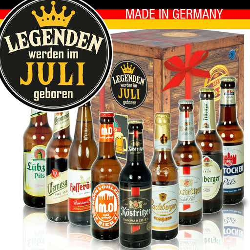 Legenden werden im Juli geboren - Geschenkbox "Ostbiere" 9er Set - Ossiladen I Ostprodukte Versand