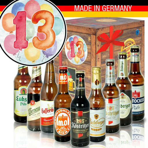 Zahl 13 - Geschenkbox "Ostbiere" 9er Set - Ossiladen I Ostprodukte Versand