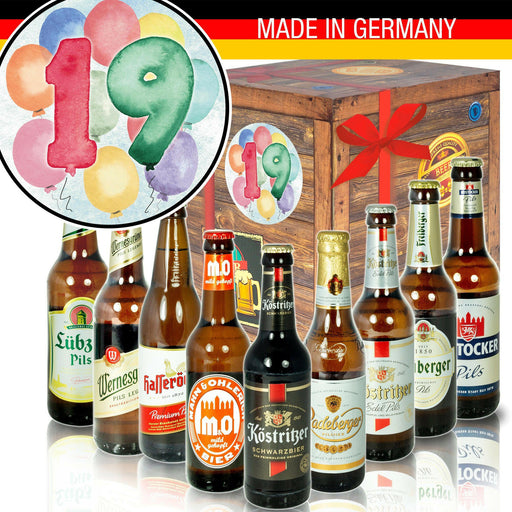 Zahl 19 - Geschenkbox "Ostbiere" 9er Set - Ossiladen I Ostprodukte Versand