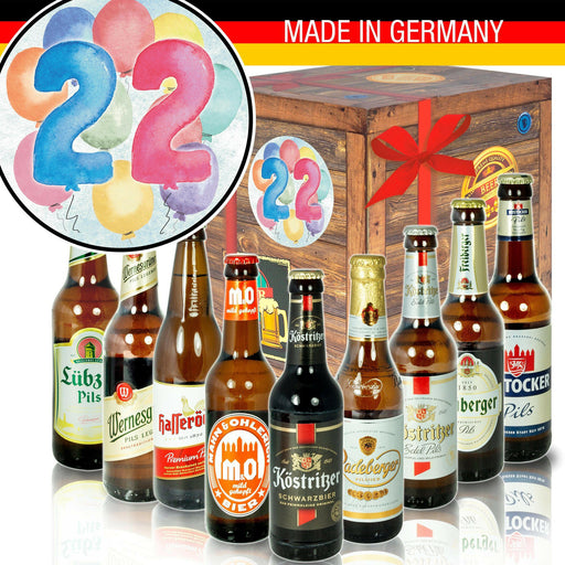 Zahl 22 - Geschenkbox "Ostbiere" 9er Set - Ossiladen I Ostprodukte Versand