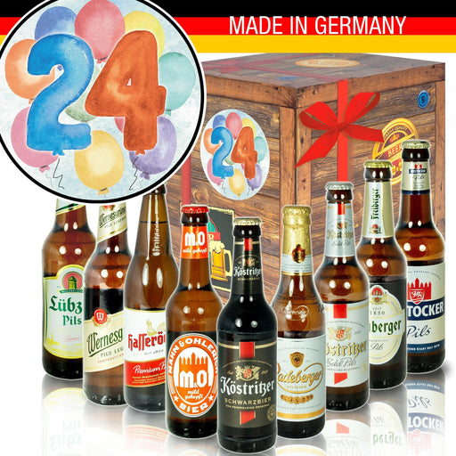 Zahl 24 - Geschenkbox "Ostbiere" 9er Set - Ossiladen I Ostprodukte Versand