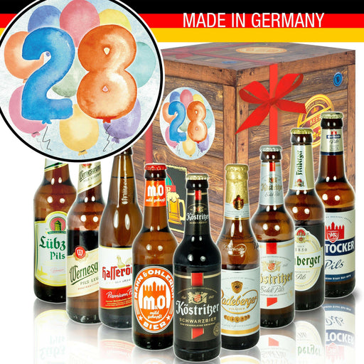 Zahl 28 - Geschenkbox "Ostbiere" 9er Set - Ossiladen I Ostprodukte Versand