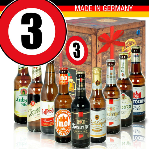 Zahl 3 - Bier Geschenk "Ostbiere" 9er Set - Ossiladen I Ostprodukte Versand