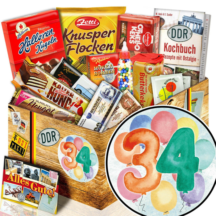 Zahl 34 - Süßigkeiten Set DDR L - Ossiladen I Ostprodukte Versand