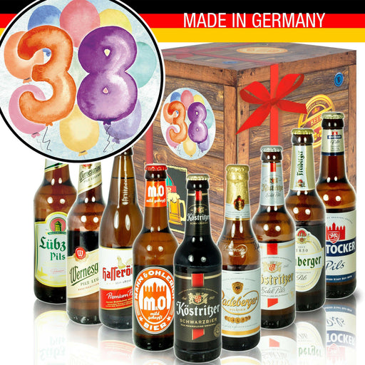 Zahl 38 - Geschenkbox "Ostbiere" 9er Set - Ossiladen I Ostprodukte Versand