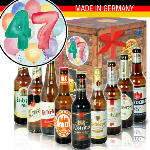 Zahl 47 - Geschenkbox "Ostbiere" 9er Set - Ossiladen I Ostprodukte Versand