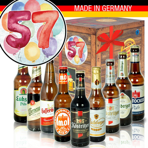 Zahl 57 - Geschenkbox "Ostbiere" 9er Set - Ossiladen I Ostprodukte Versand