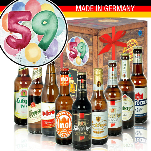 Zahl 59 - Geschenkbox "Ostbiere" 9er Set - Ossiladen I Ostprodukte Versand