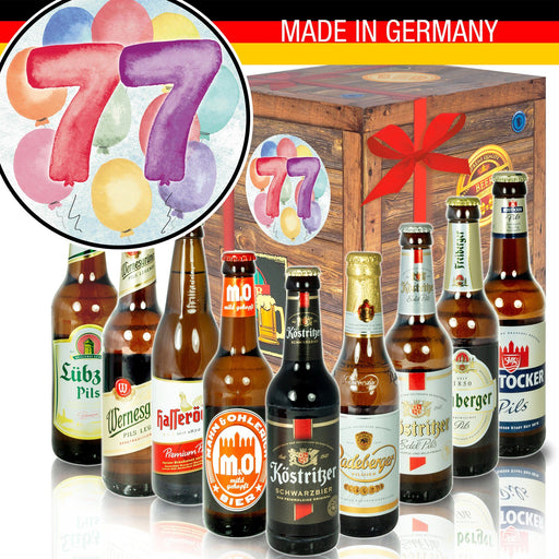 Zahl 77 - Geschenkbox "Ostbiere" 9er Set - Ossiladen I Ostprodukte Versand