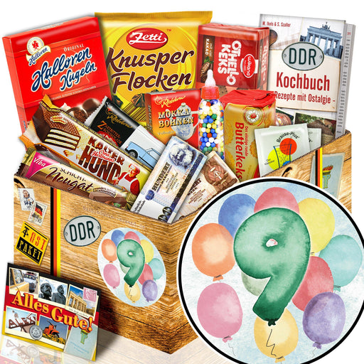 Zahl 9 - Süßigkeiten Set DDR L - Ossiladen I Ostprodukte Versand