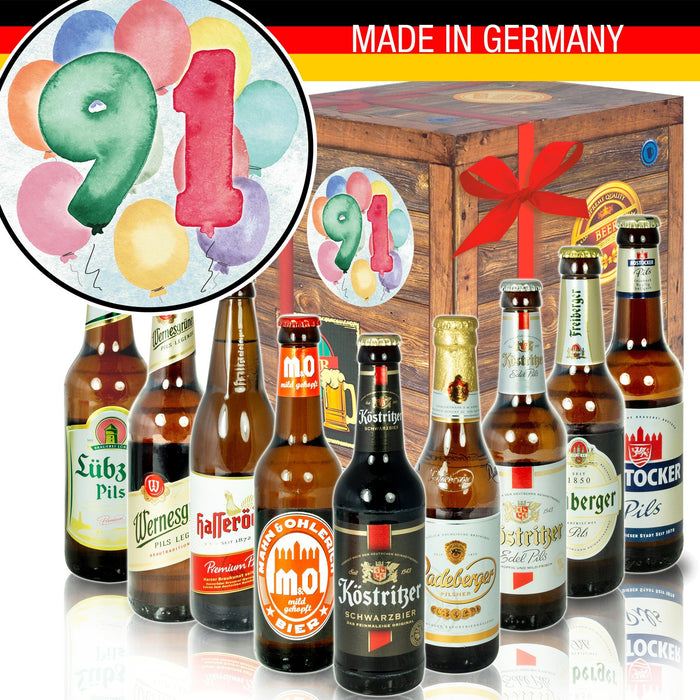 Zahl 91 - Geschenkbox "Ostbiere" 9er Set - Ossiladen I Ostprodukte Versand